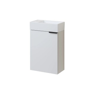 Emke Badezimmerschränke mit Keramikwaschbecken Waschbeckenunterschrank 41,7 × 24 × 64,6 cm White