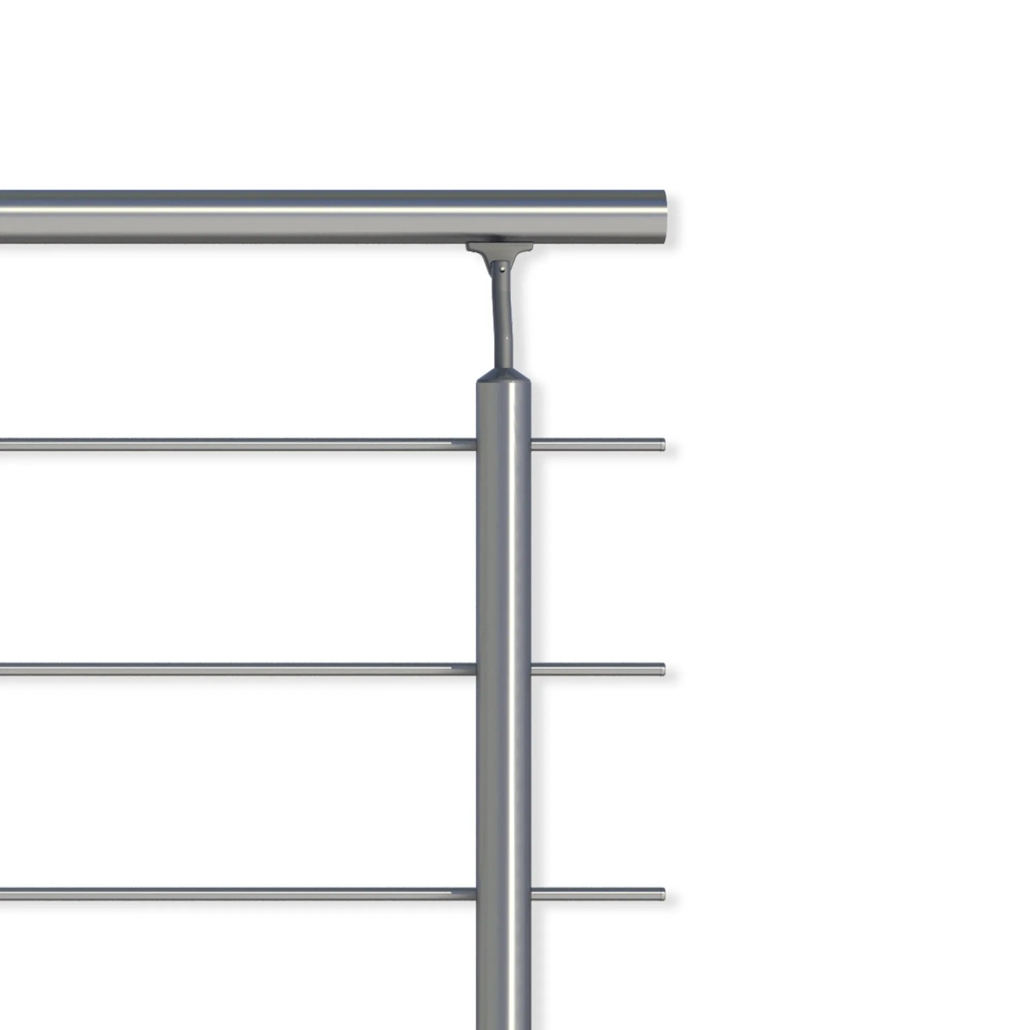 Detailaufnahme Dolle Geländer-Komplettset 150cm, Aluminium, Wandmontage.