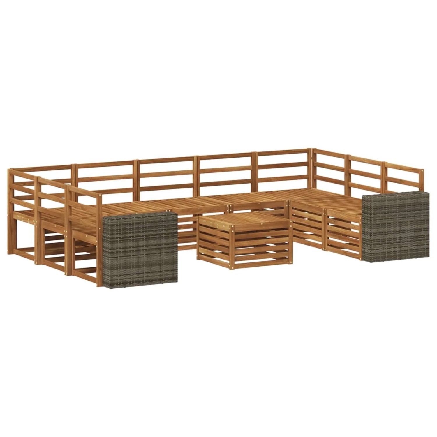 vidaXL Sofagarnituren 10 Stk Natur Massivholz Akazie 3384875