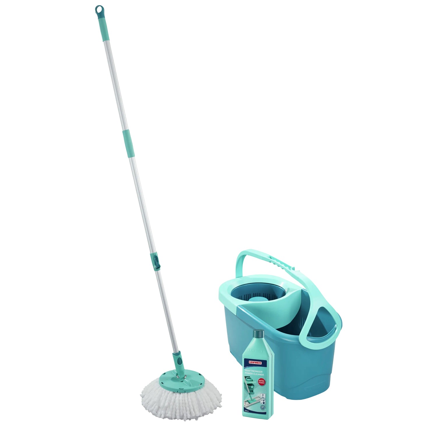 Leifheit Reinigungs-Set Disc Mop Ergo + Power Cleaner Türkis
