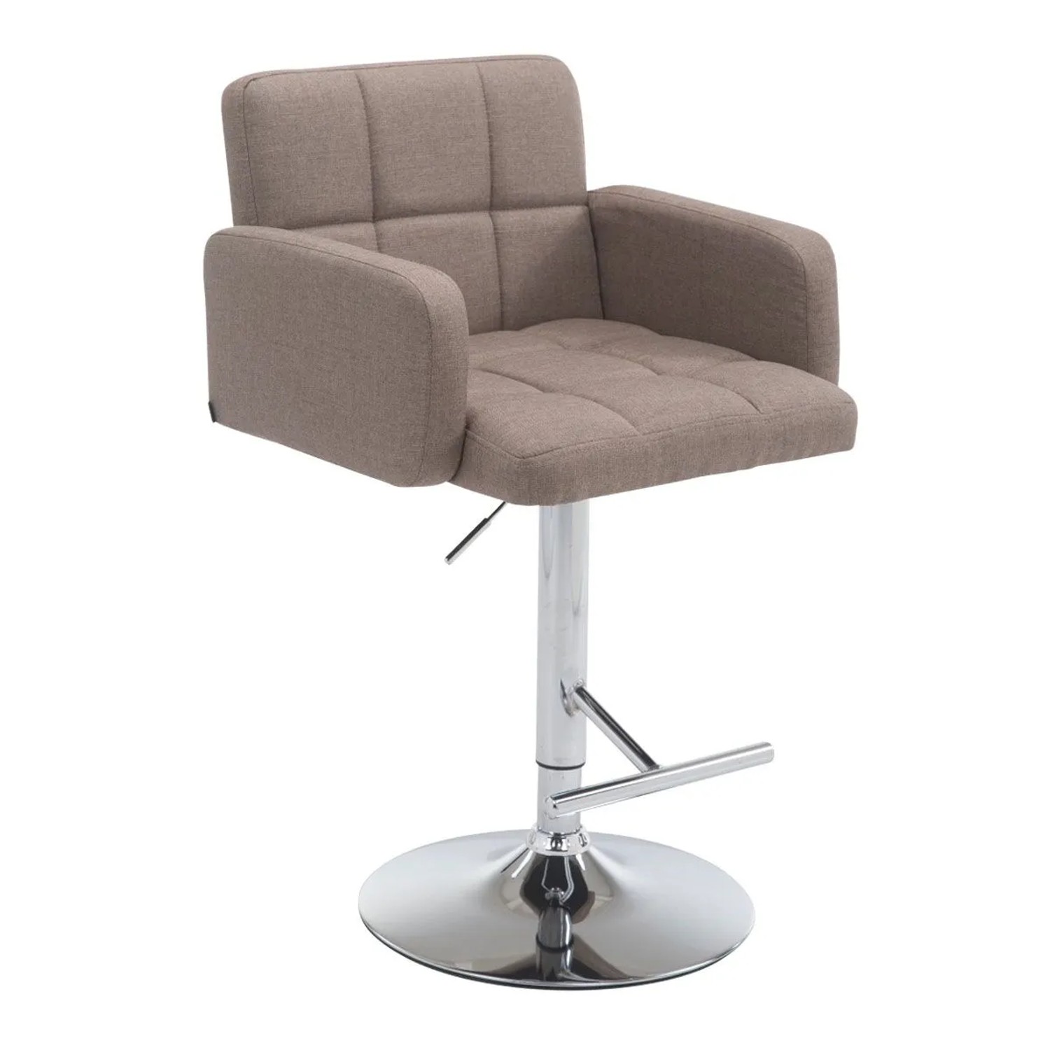 CLP Barhocker Los Angeles Stoff Taupe/Chrom