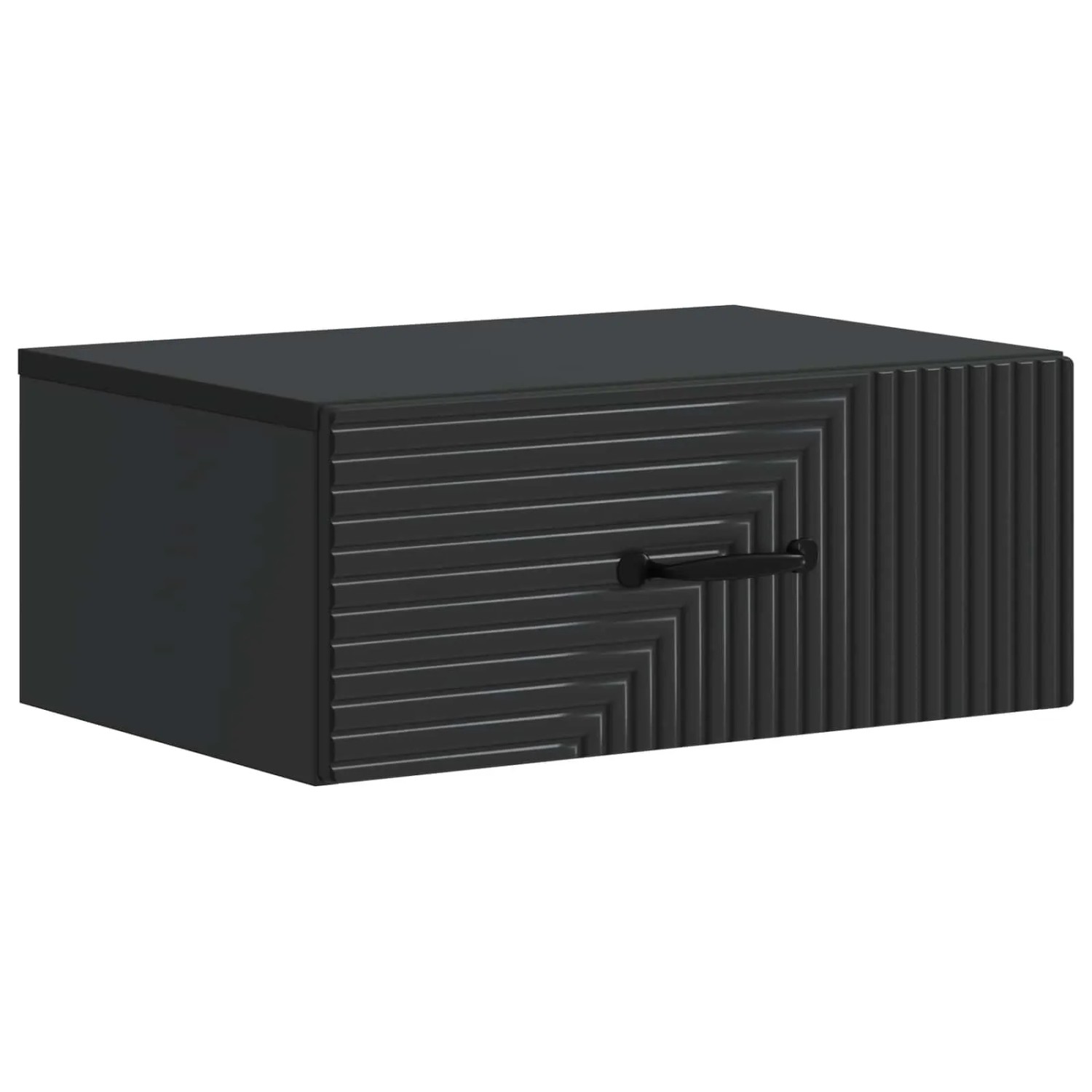 vidaXL Wandmontierter Nachttisch Schwarz 49 x 34,5 x 20 cm 898617