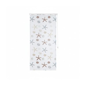Relaxdays Duschrollo Kunststoff Aluminium Semitransparent Bedruckt Wasserabweisend Schnelltrocknend 100 cm x 240 cm 0,64 kg