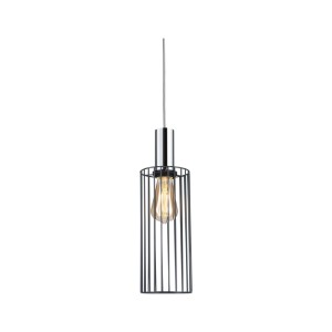 Paulmann Biraha URail Pendelschirm, anthrazitfarbenes Metall Cage-Design, Ø 12 cm, mit Filament-Leuchtmittel.