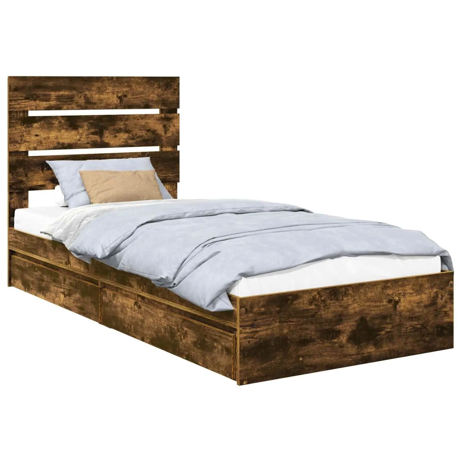 vidaXL Stauraumbett Räuchereiche 75 x 190 cm Holzwerkstoff 3411936 günstig online kaufen