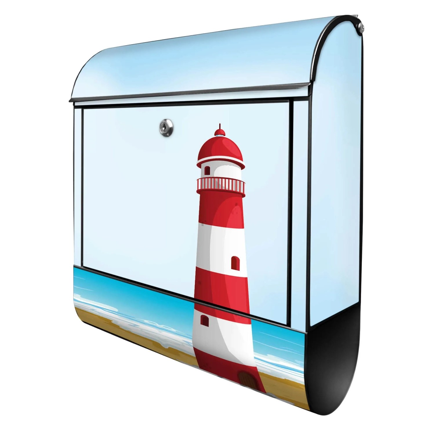 Banjado Design Briefkasten Schwarz Pulverbeschichtet 39x47x14cm 2 Schlüssel günstig online kaufen