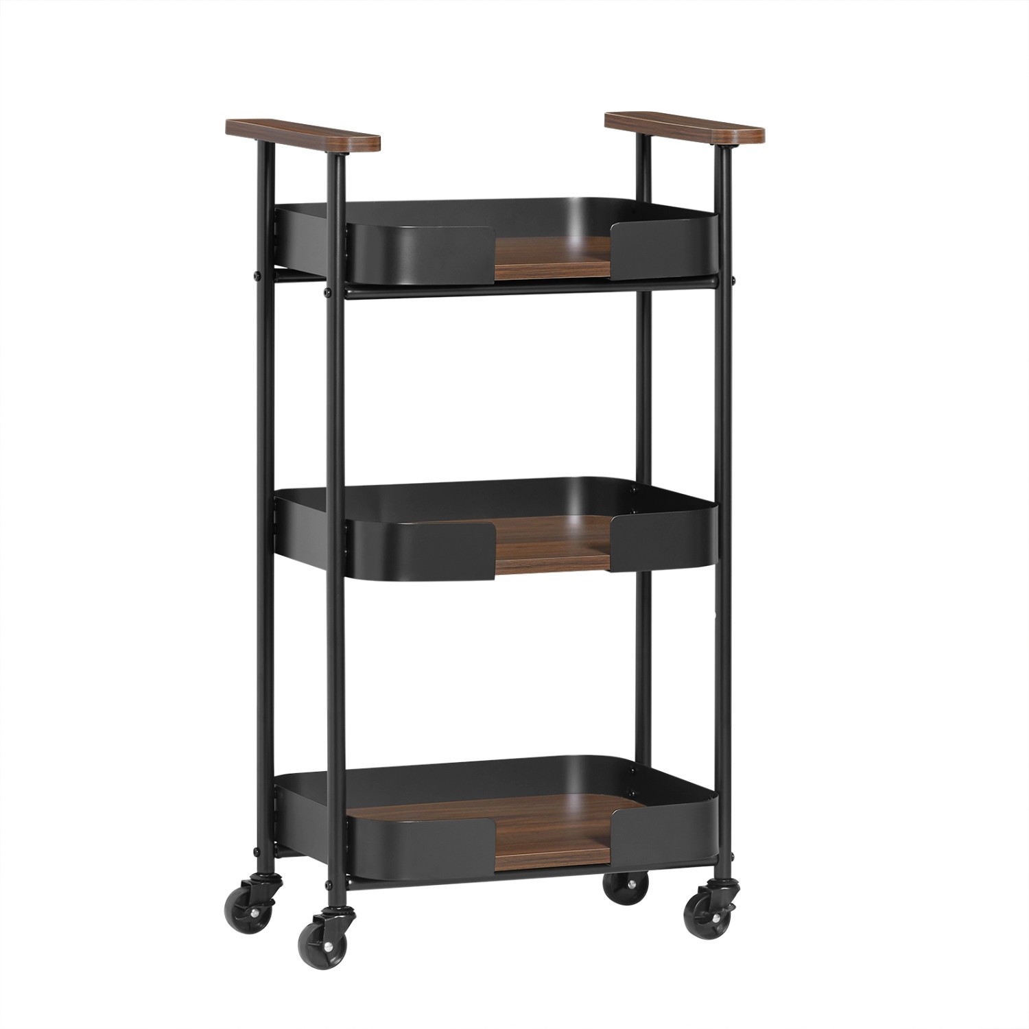 SoBuy Servierwagen mit 3 Etagen Teewagen Küchenwagen 50x86x32cm SVW23-SCH günstig online kaufen