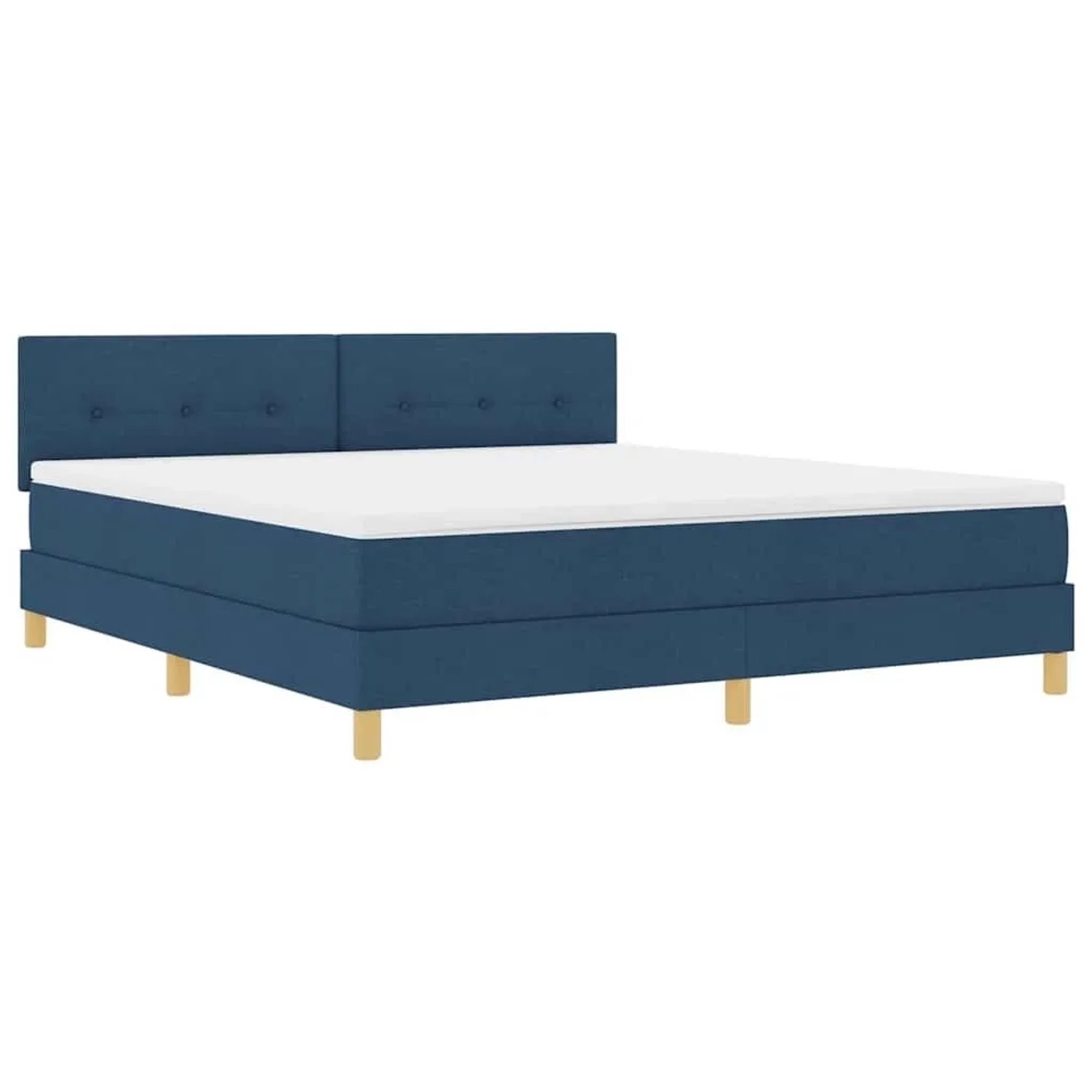 vidaXL LED Boxspringbett mit Matratze mit LED Blau 180 x 200 cm Stoff 3342463
