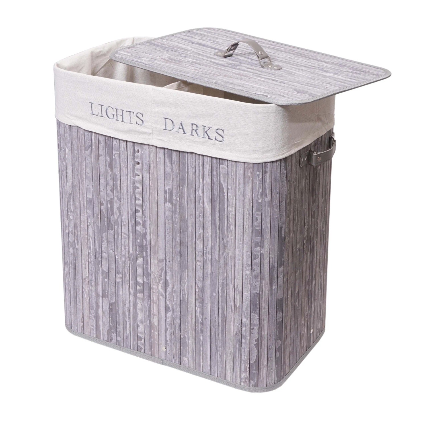 MCW Wäschekorb C21 63x55x34cm 100l Grau-Blau