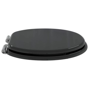 vidaXL Soft-Close Toilettensitz Schwarz 44 x 38 cm MDF-Platte 42027173