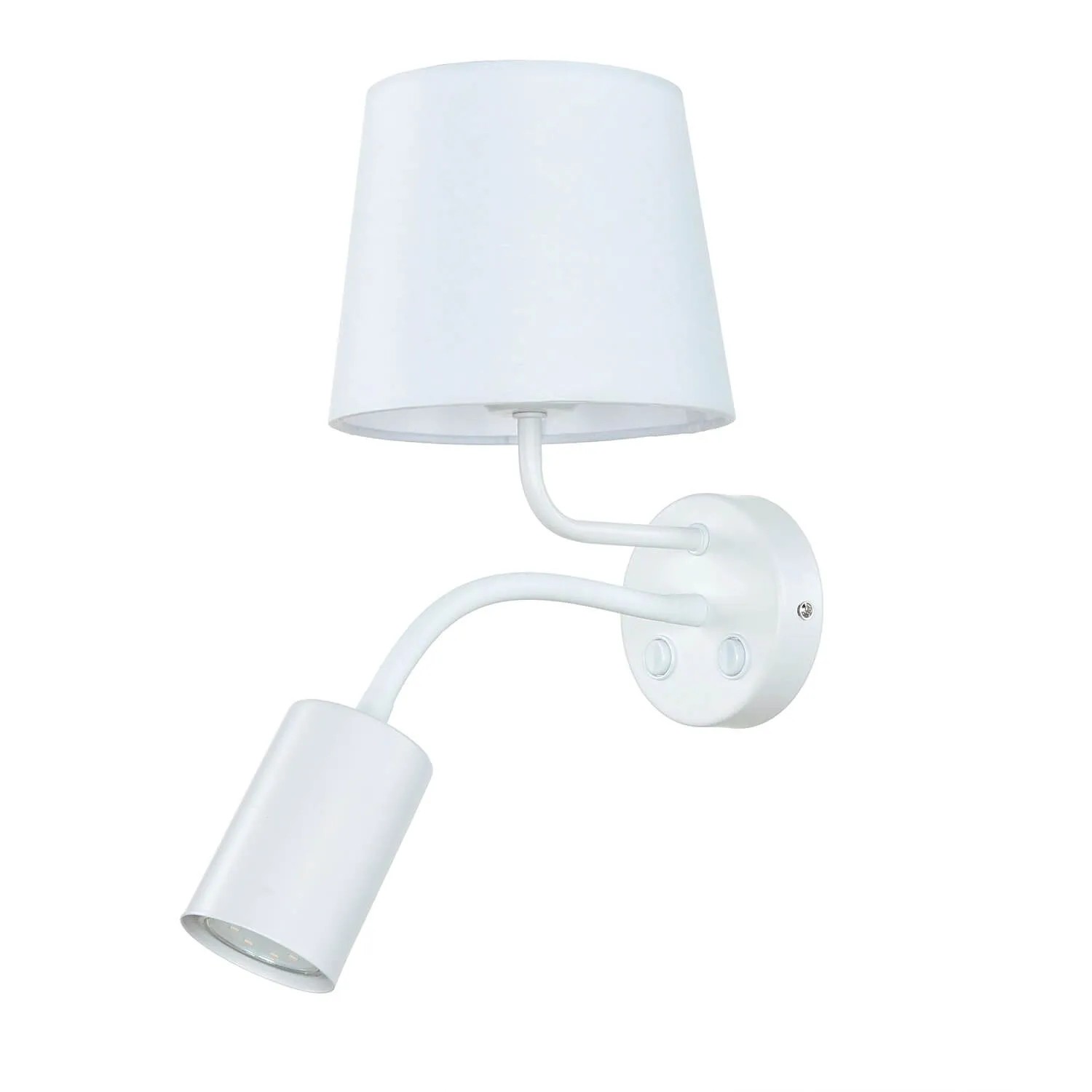 EASYLIGHT Wandleuchte Mit Schwanenhals Weiß E27 GU10 Stoff Metall