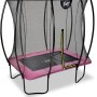 Rechteckiges EXIT Silhouette Trampolin Rosa 153x214cm mit Sicherheitsnetz.