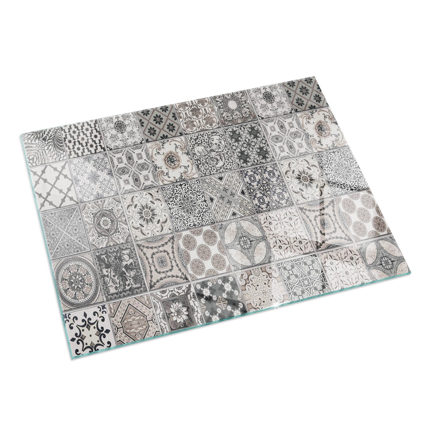 Tulup Glasplatte für Kamin Dekorative Fliesenmuster Glasplatte unter Kaminö günstig online kaufen