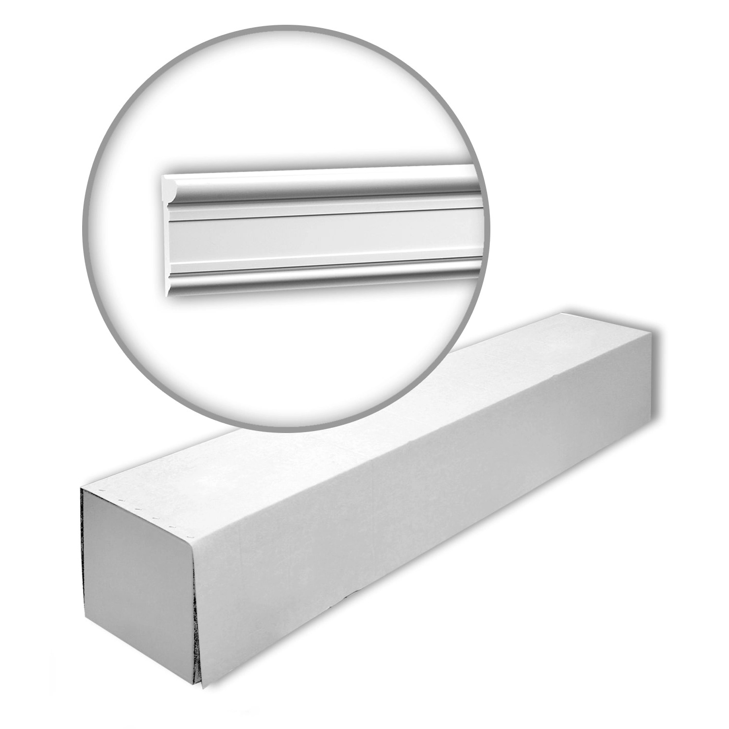 PROFHOME 651345-Box Wandleisten 1 Karton Set mit 12 Friesleisten Weiß