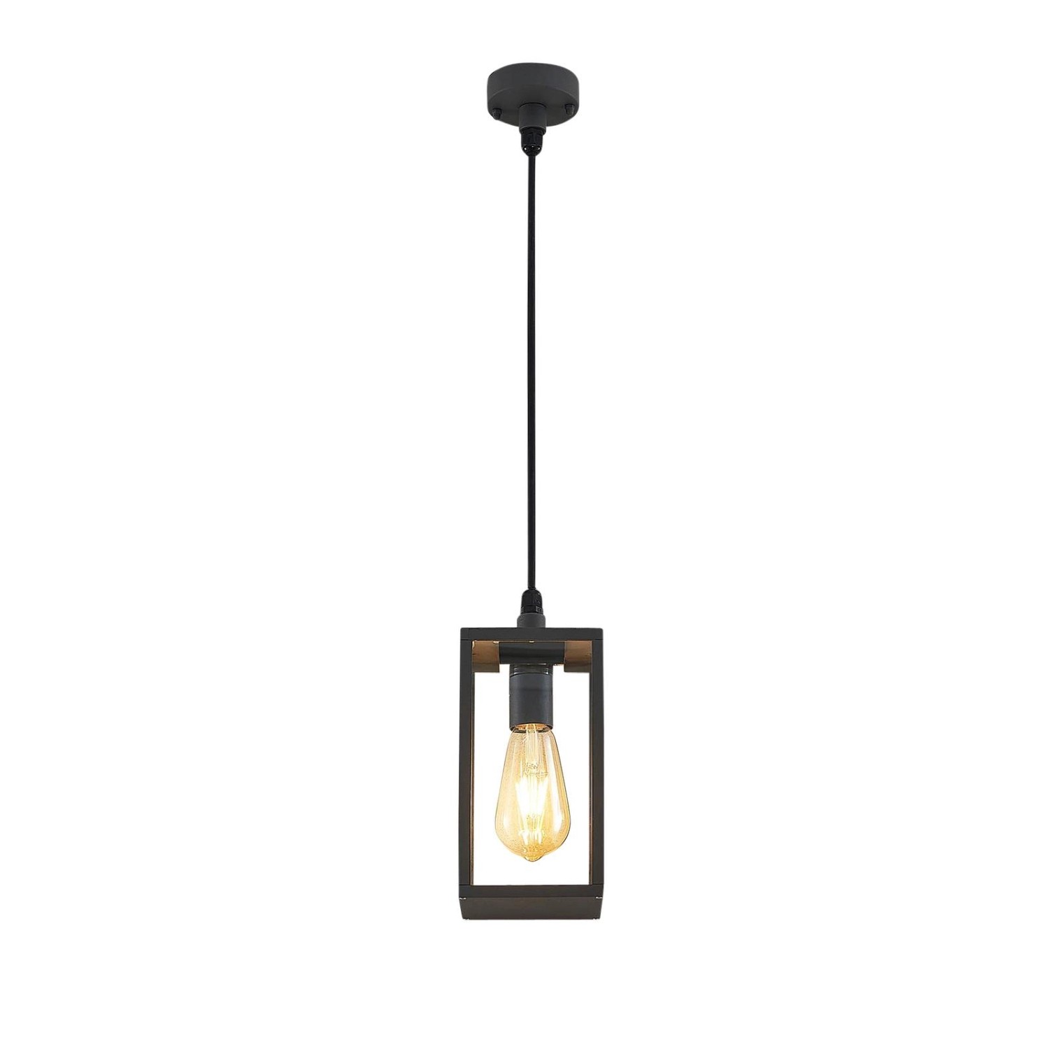 Lindby Außenleuchte Filimon 9977049 Spritzwassergeschützt Modern in Schwarz aus Aluminium 1-flammig E27