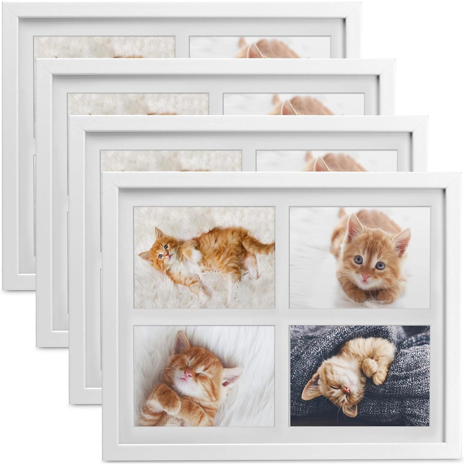 Bomoe Galeria Bilderrahmen 4 Bilder 10x15cm Weiß 4tlg günstig online kaufen