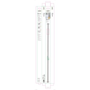 Verpackung der Schöner Wohnen Teleskop-Duschvorhangstange Obleon, 110-185 cm, Chrom.