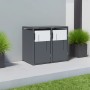 Anthrazitfarbene Westmann Mülltonnenbox Tonus 2 für zwei 240-Liter-Tonnen.