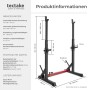 Tectake Squat Rack Apollo, multifunktional, mit Hantelablage, verstellbar, schwarz.