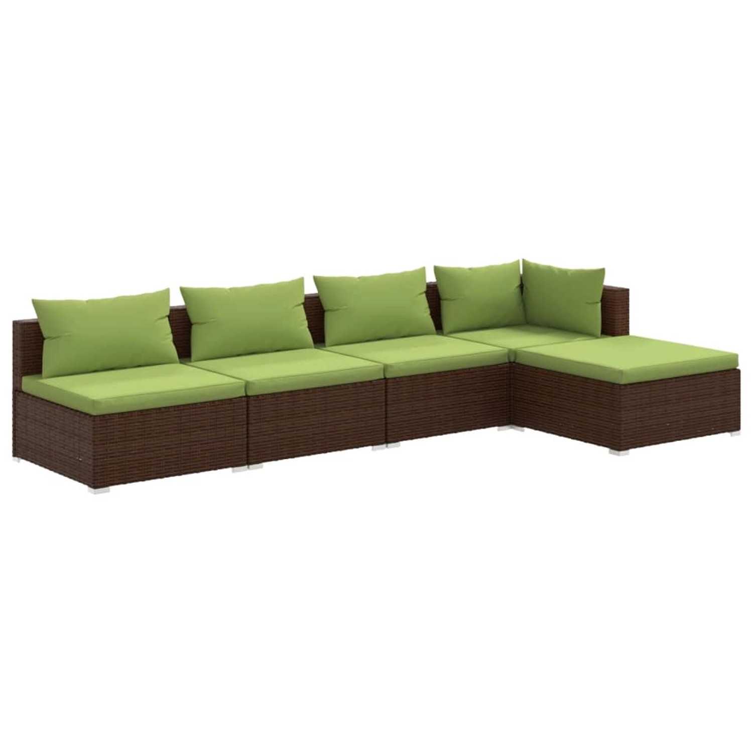 vidaXL 5-tlg Garten-Lounge-Set mit Kissen Poly Rattan Braun Modell 24 günstig online kaufen