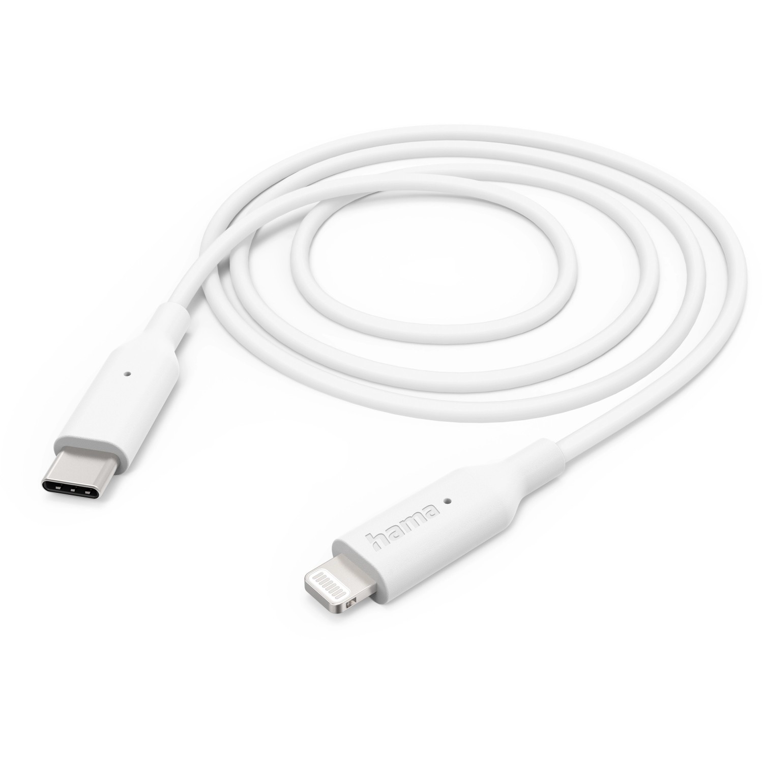 Hama Ladekabel USB-C - Lightning 1 m Weiß