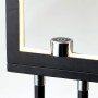Detailaufnahme der schwarzen LED-Stehleuchte Ranut mit Touchdimmer und warmweißem Licht.