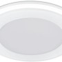 Weißer, runder Trio LED Einbauspot Aura, 10W, für Deckenmontage.