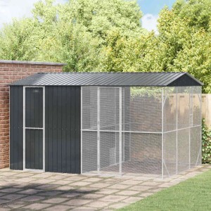 vidaXL Vogelkäfig Anthrazit 430 x 310 x 247 cm Verzinkter Stahl 3325162