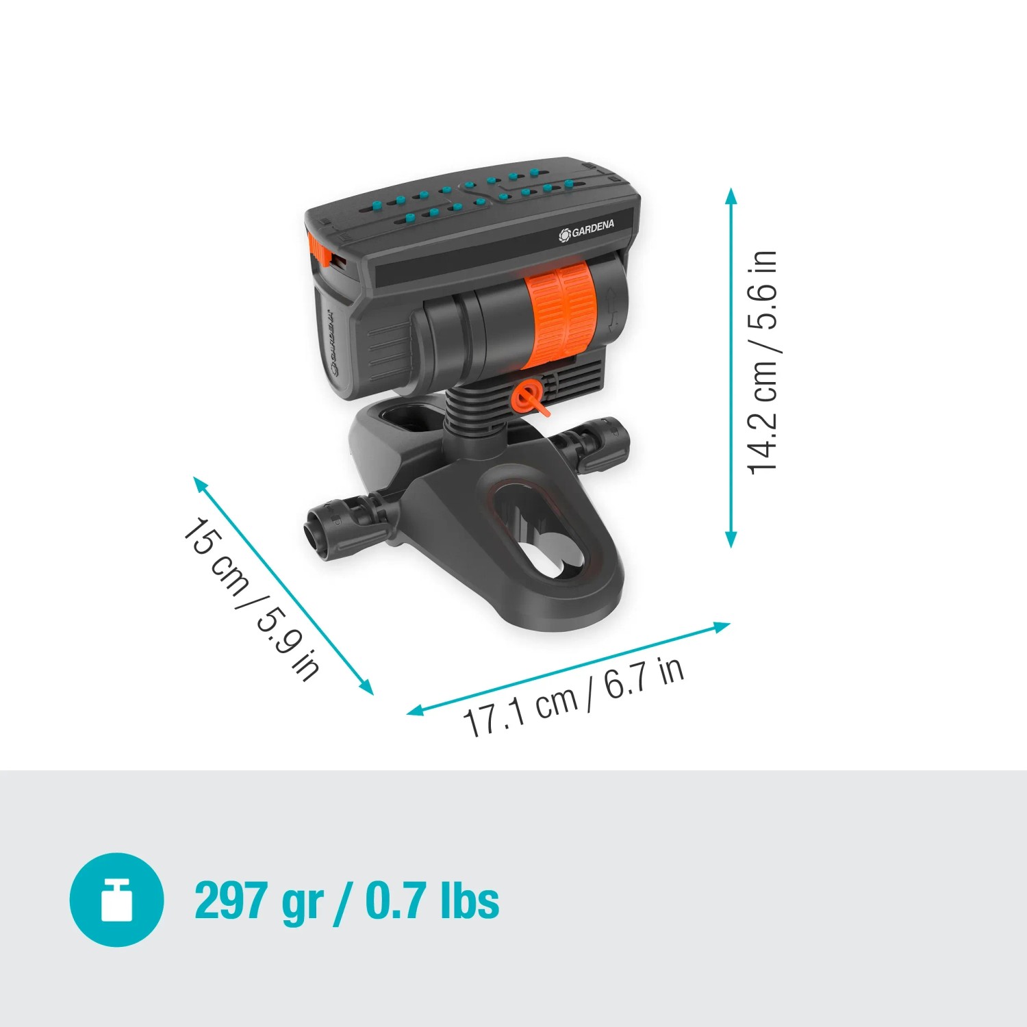 Gardena Viereckregner OS 90: Regner zur flächendeckenden Bewässerung im Micro-Drip-System.