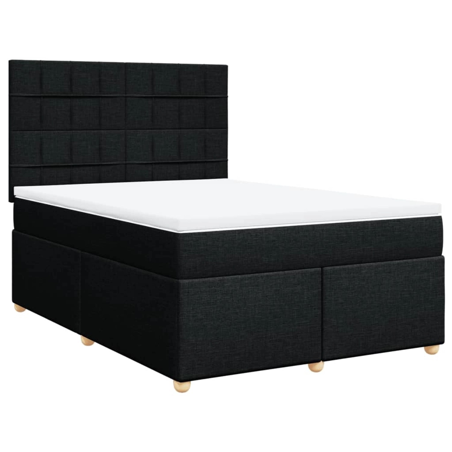 vidaXL Boxspringbett mit Matratze Schwarz 140x190 cm Stoff 3291277 günstig online kaufen