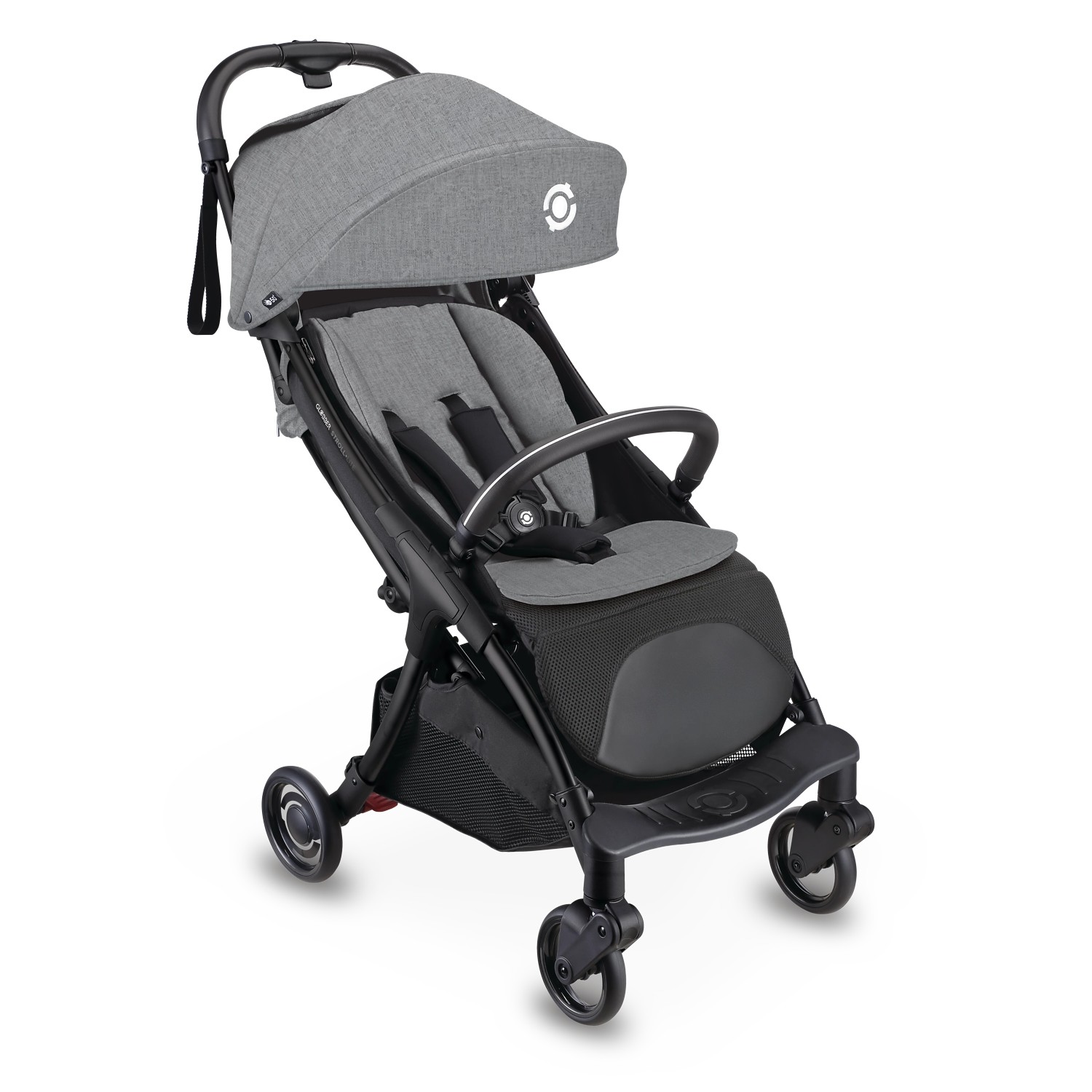 Globber Stroll Lite Buggy für Baby und Kleinkind 1-Hand-Falt-Automatik Leichtgewicht 5/6 Zoll Bereifung Grau