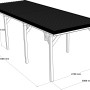 Holzbrüder Einzelcarport Ralf, reinweißes Holz, dunkelbraunes Blechdach, Maße: 300x868 cm.