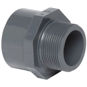 Steinbach PVC Übergangsmuffennippel für Pool Verrohrung, Klebemuffe und Außengewinde.
