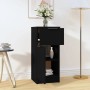 Schwarzes vidaXL Sideboard (30x30x70 cm) aus Holzwerkstoff mit Schublade und Fächern.