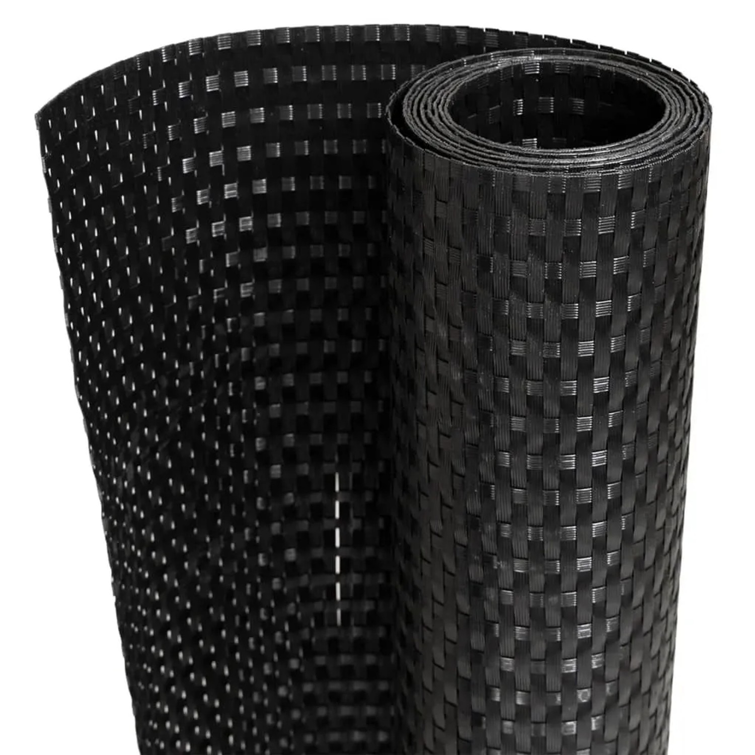 vidaXL Balkon-Sichtschutz Schwarz 600x90 cm Poly Rattan 156305