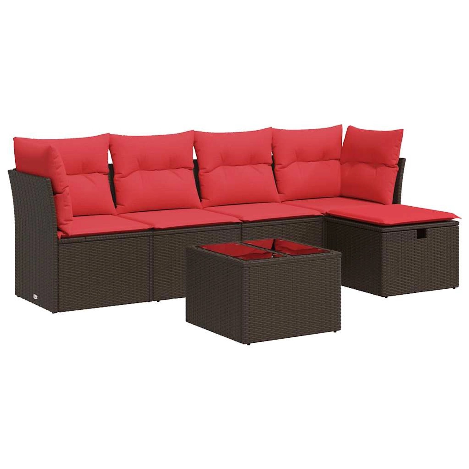 vidaXL 6-Tlg Garten-Sofagarnitur mit Kissen Braun Poly Rattan 3325280 günstig online kaufen