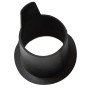 Schwarzer Kunststoff-Reduzierring mit Lasche für Sonnenschirmständer. Passt Schirmstockdurchmesser an.