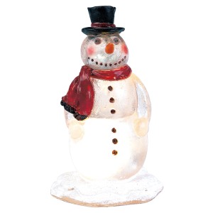 Luville Miniatur Schneemann, beleuchtet, 8cm hoch. Weihnachtsdeko für Ihr Miniaturdorf.