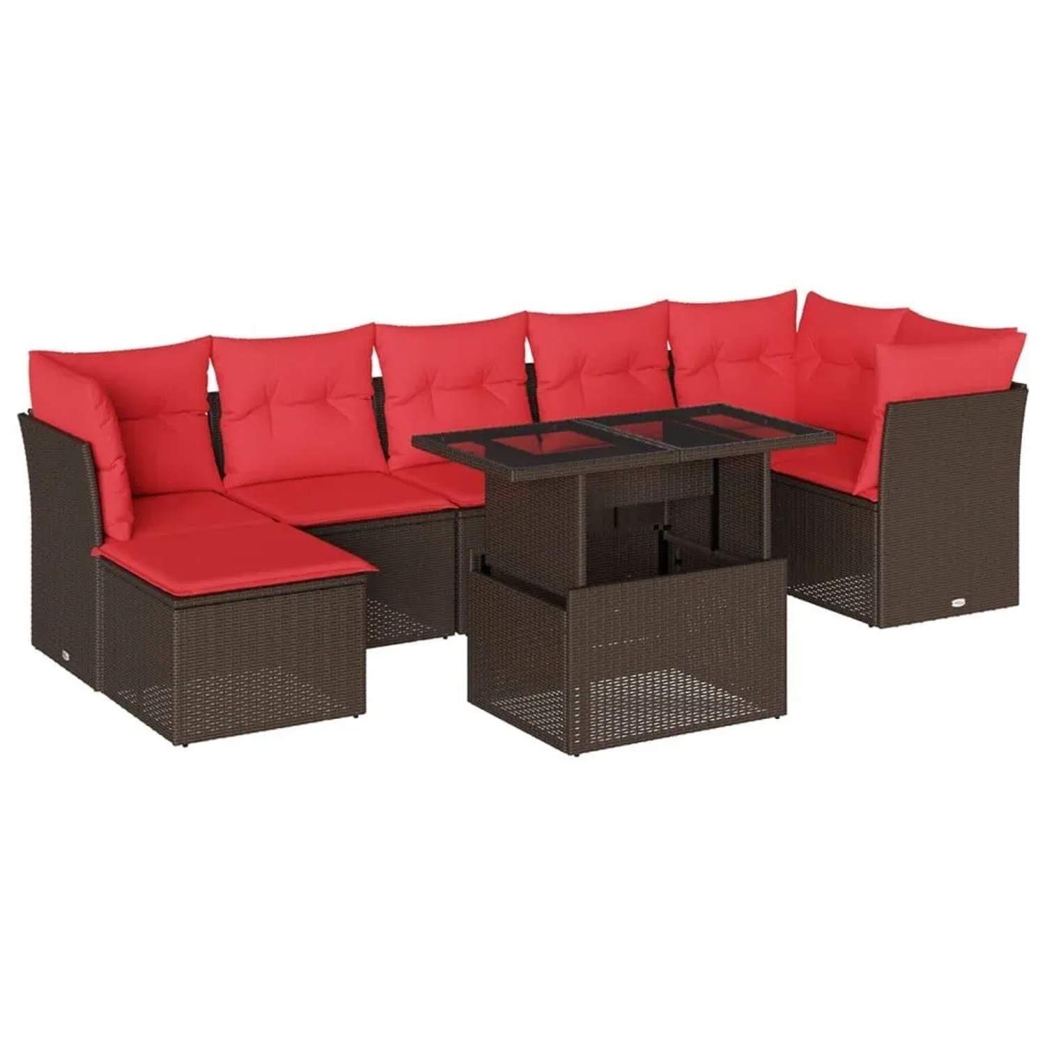 vidaXL 8-Tlg Gartensofa-Set mit Kissen Braun Polyrattan 3266754 günstig online kaufen