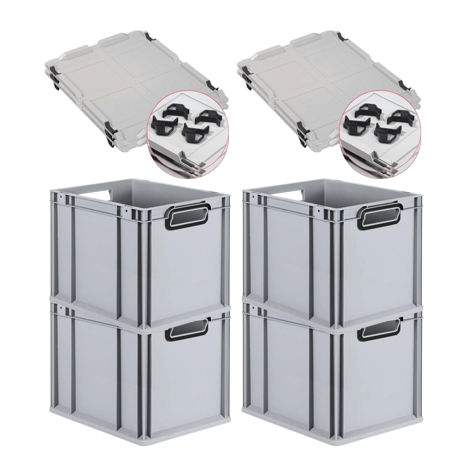 PROREGAL SuperSparSet 4x Eurobox Nextgen Color Mit Auflagedeckel HxBxT 32x3 günstig online kaufen