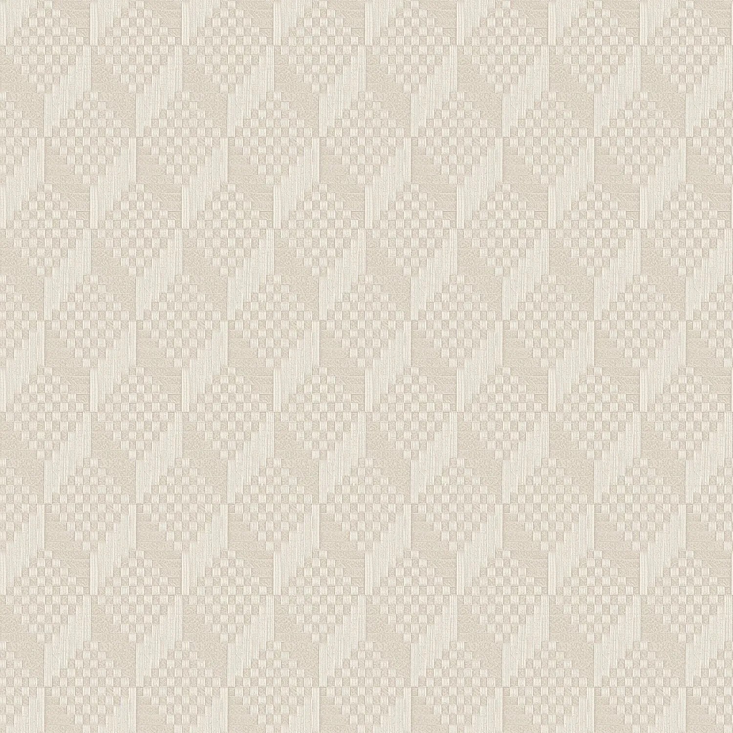 PROFHOME Gr322302-Di 3D Tapete Rauten Muster Creme Beige Seiden-Grau 0,53 m x 10,05 m  5,33 m2