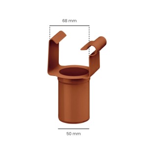 Brauner Inefa PVC Einhangstutzen DN 50/NW 68 für Kastenrinne. Kunststoff-Dachentwässerung, 68x50 mm.
