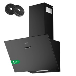 Schwarze CIARRA Kopffrei Dunstabzugshaube 60cm mit Aktivkohlefiltern, Energieeffizienz A+++.
