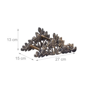 Relaxdays Schlauchhalter Gusseisen Bronze Platzsparend 13 cm x 27 cm x 15 cm 1,5 kg