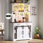Merax Küchenschrank 180x108x40 cm Weiß LED Steckdose Arbeitsplatte 6 Schubladen_4