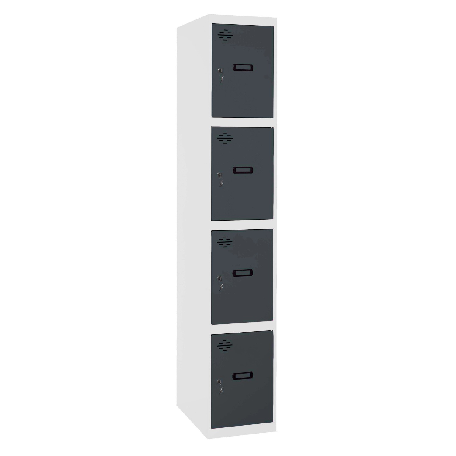PROREGAL Spind AMEGO HxBxT 180 x 40 x 50 cm 4 Abteile Grundmodul Weiß-Anthr günstig online kaufen
