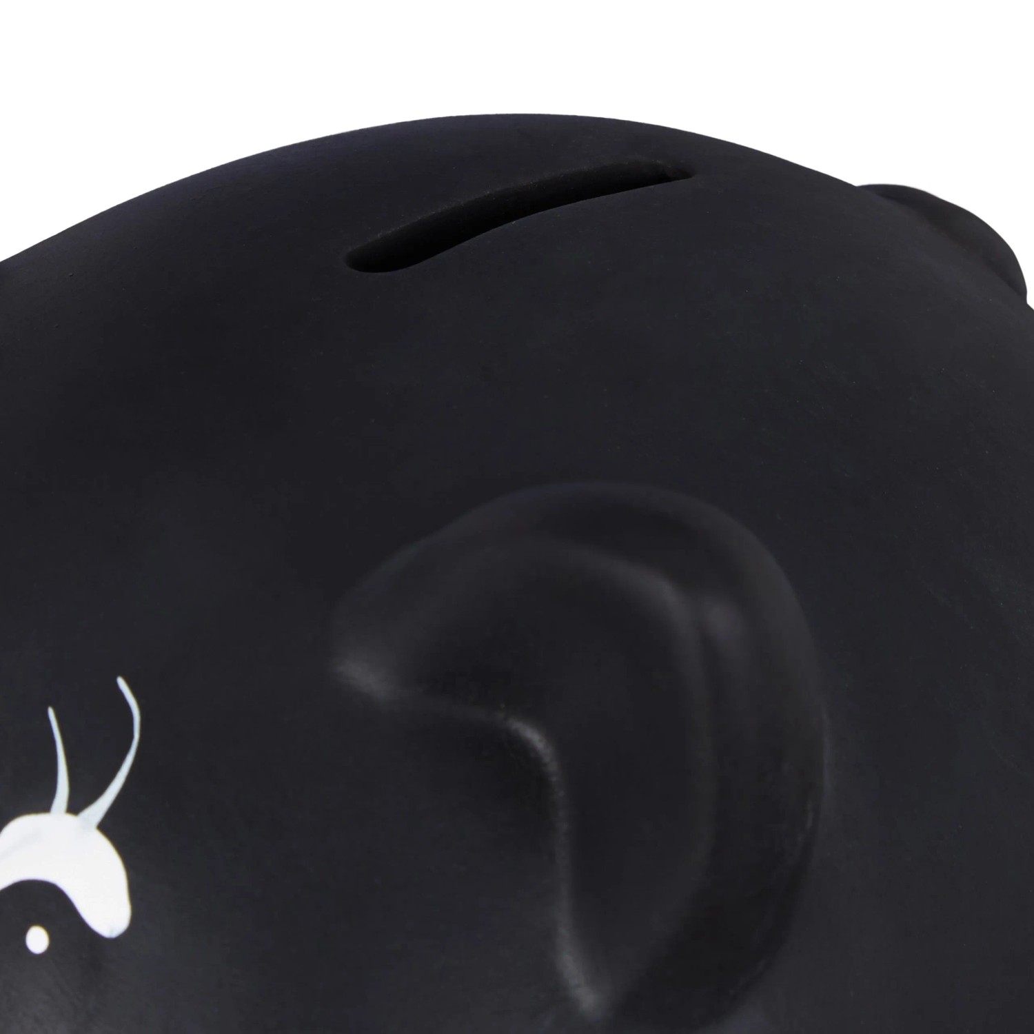 Relaxdays Sparschwein Keramik Schwarz Beschriftbar Abschließbar 14 cm x 17 cm x 13 cm 0,5 kg_3