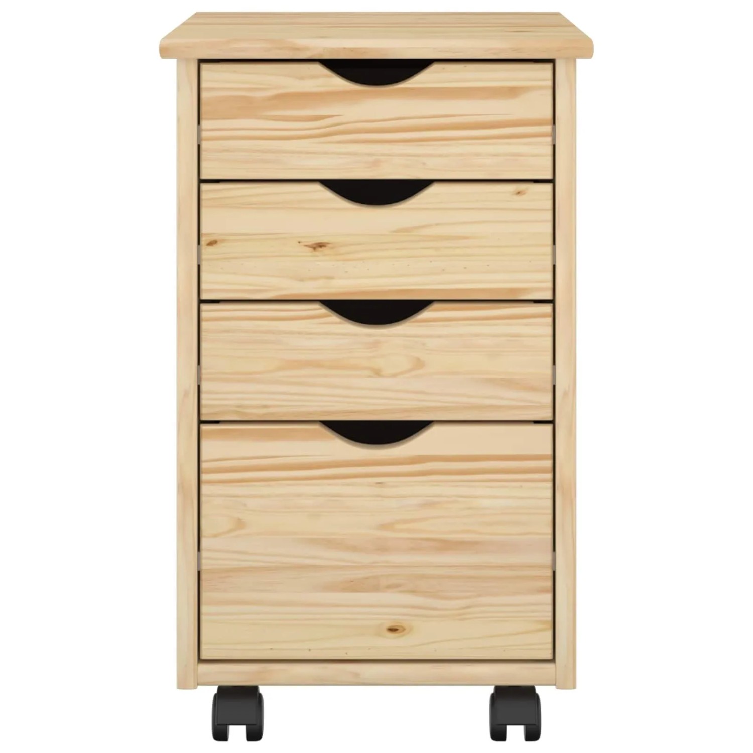 vidaXL Rollschrank Mit Rad Braun 34 x 39 x 56 cm Massives Kiefernholz 42032388_4