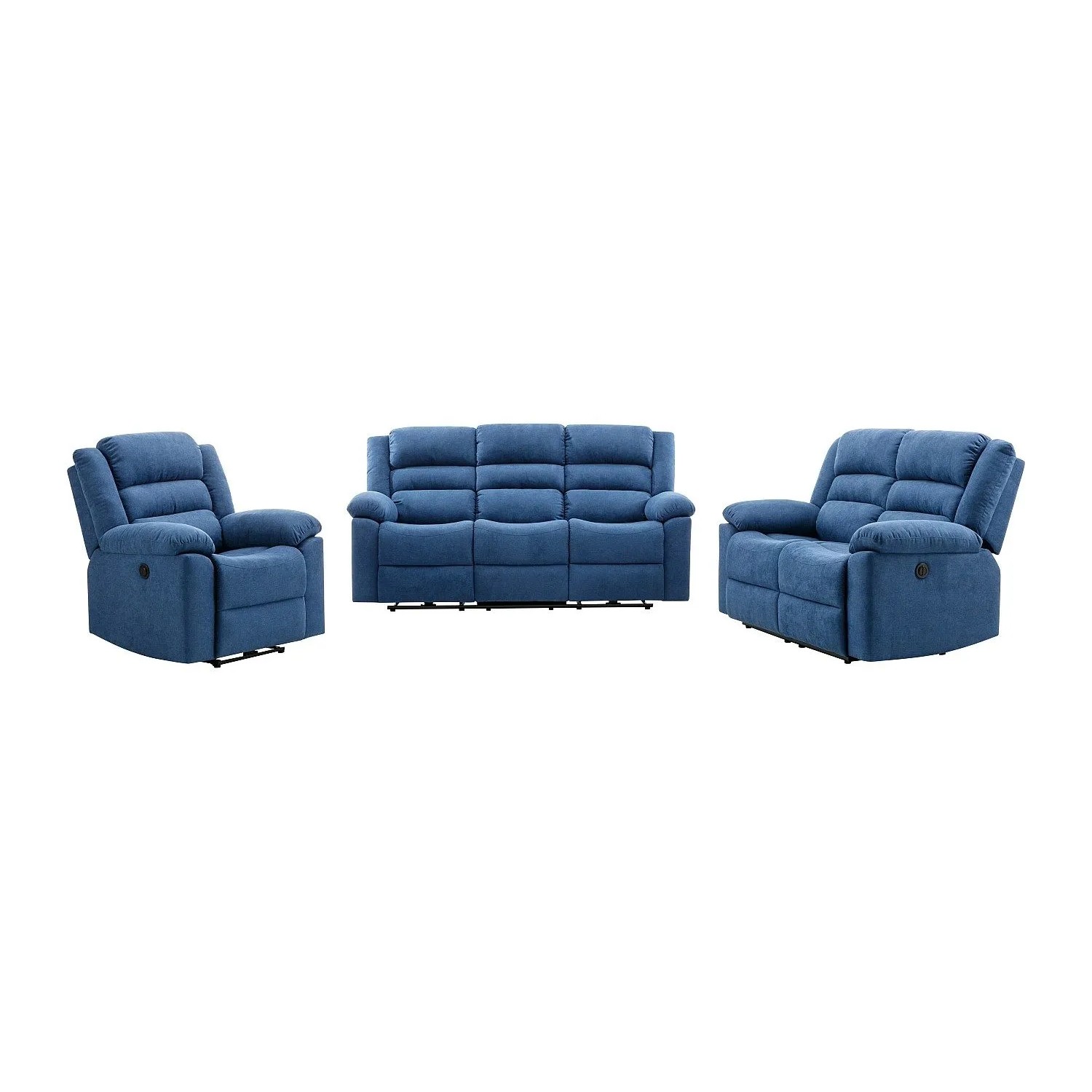 Vente-unique Couchgarnitur Mit Sessel Burolo Blau 92 cm  144 cm  199 cm