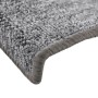Graue Beautissu Treppenstufenmatte ProStair, 55x15cm, Detailansicht.